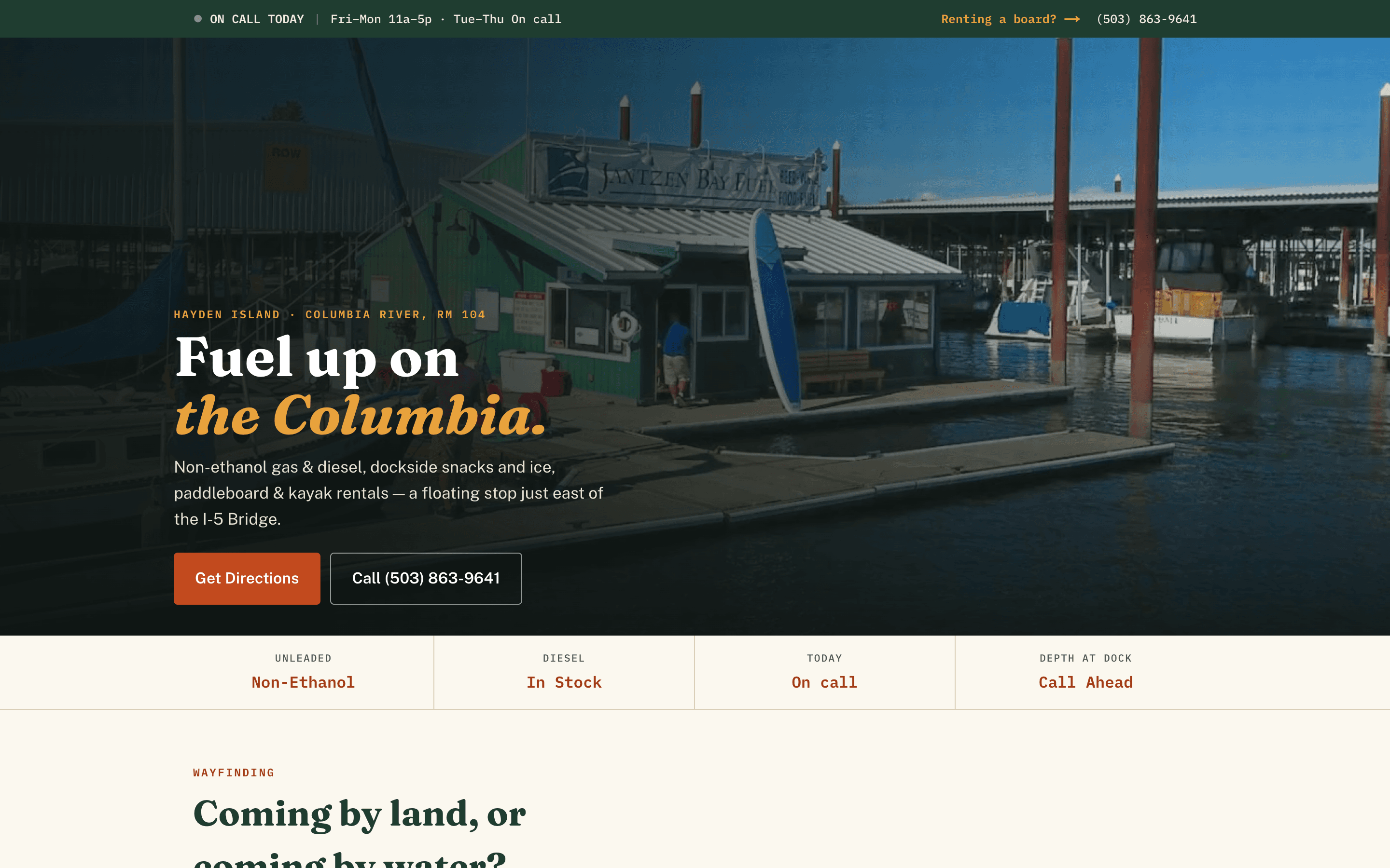Jantzen Fuel Depot + Cascade Paddle Boards home page
